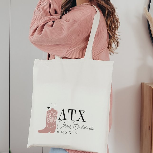 Bolsa Tote Bota de Cowboy Personalizada Austin Despedida de S (Criador carregado)