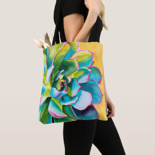 Bolsa Tote Botânica com suculência aquosa