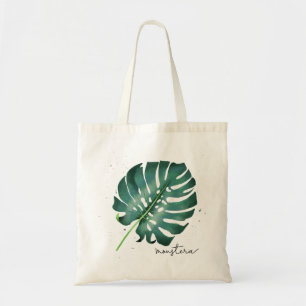 Bolsa Tote Botânica de Folha de Monstera Verde