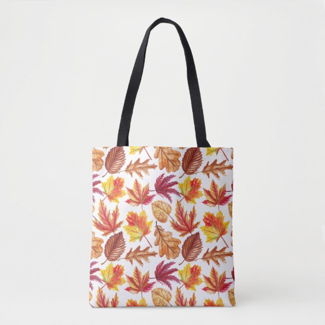 Bolsa Tote Botânica de outono de aquarela, composição sem cos (Frente)