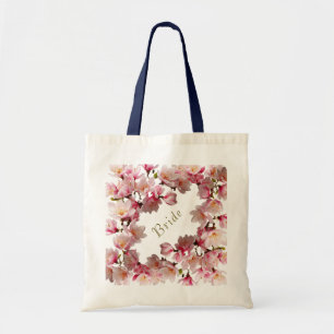 Bolsa Tote Botânica floral pintada à mão