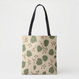 Bolsa Tote Botânica Floresta Bege e Verde