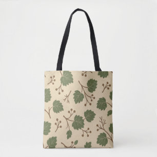 Bolsa Tote Botânica Floresta Bege e Verde