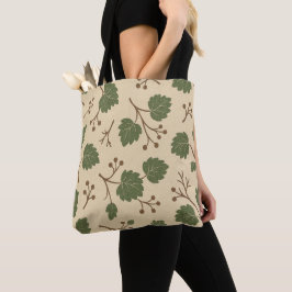 Bolsa Tote Botânica Floresta Bege e Verde