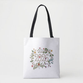 Bolsa Tote Botanical 2026 Typography with Flowering Vines 