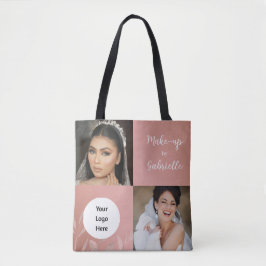 Bolsa Tote Botanical Dusty Rose Boho Photo White Script Logo
