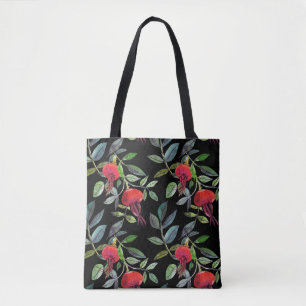 Bolsa Tote Botanical watercolor drawing dogrose pattern. Brig