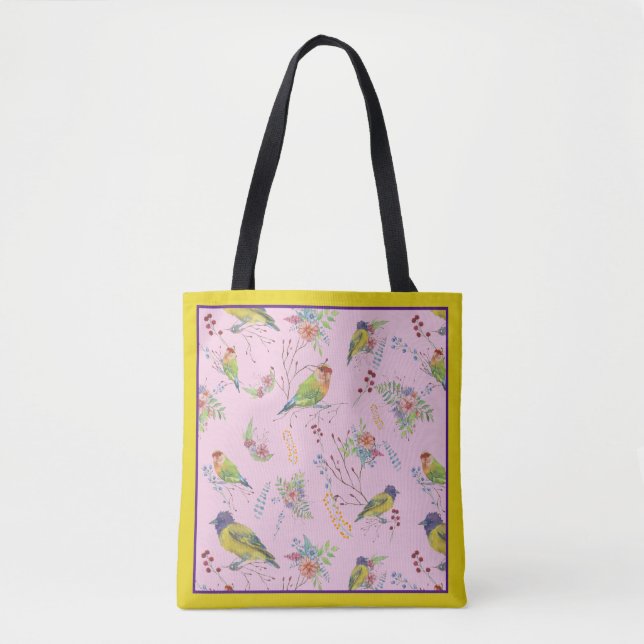 Bolsa Tote Botânico de Pássaros (Frente)
