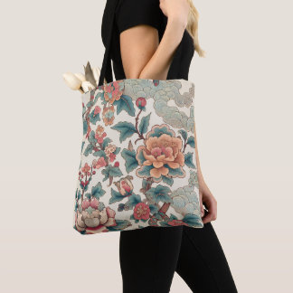 Bolsa Tote Botânico Elegante Inspirado na Ásia