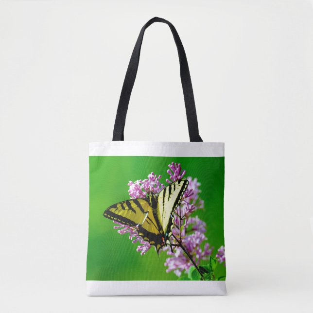 BOLSA TOTE BOTÃO AMARELO EM FLORES DE TINTA (Frente)