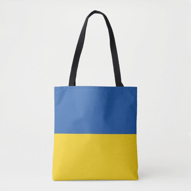 Bolsa Tote Botão Bandeira da Ucrânia (Frente)