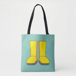 Bolsa Tote Botas de Borracha Amarelas para Chuva
