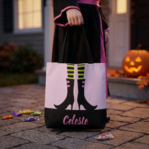 Bolsa Tote Botas de Bruxa Má Monogramadas Trick or Treat