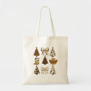 Bolsa Tote Botas de Cowboy de Natal Ocidental Santa Natal
