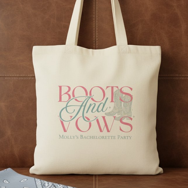 Bolsa Tote Botas e Votos Western Despedida de Solteira (Say “I do” with a western twist in this charming “Boots and Vows” design!)