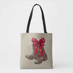Bolsa Tote Botas Natalinas Coquete Western Cowgirl Natal