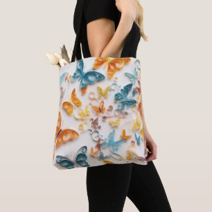 BOLSA TOTE BOTTERFIS DE ARTE BONITO DE CHEIAS DE LARANJA E TU