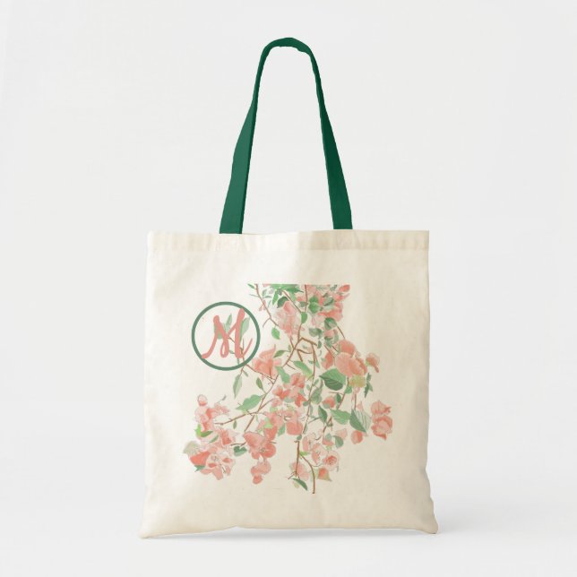 Bolsa Tote Bougainvillea Monograma Cor da Água Rosa (Frente)