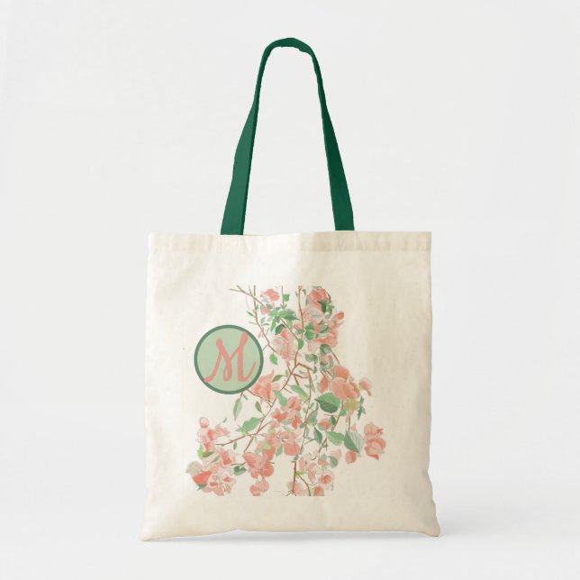 Bolsa Tote Bougainvillea Monograma Floral Rosa (Frente)
