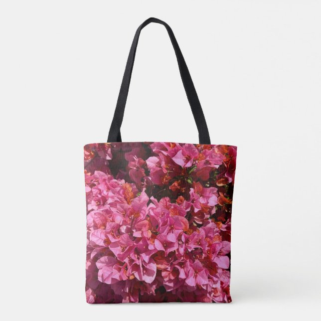 Bolsa Tote Bougainvillea Pink Tropical Vining Shrub Foto (Verso)