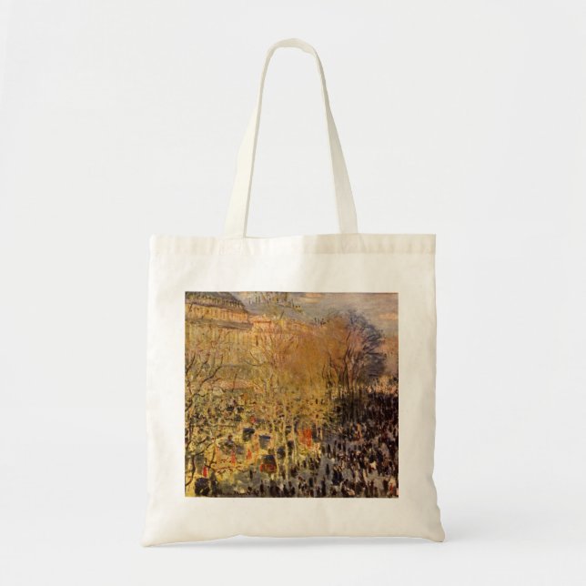 Bolsa Tote Boulevard des Capucines, por Claude Monet, Belas A (Frente)
