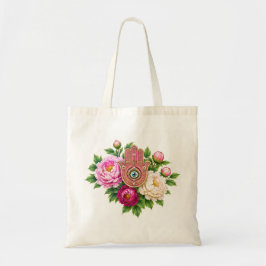 Bolsa Tote Bouquet de Mão Hamsa Olho do Mal Peônia