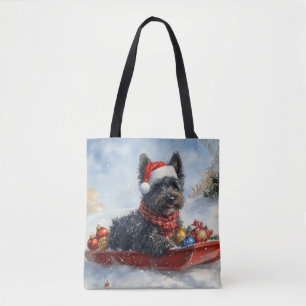 Bolsa Tote Bouviers Des Flandres Dog em Sledge Christmas