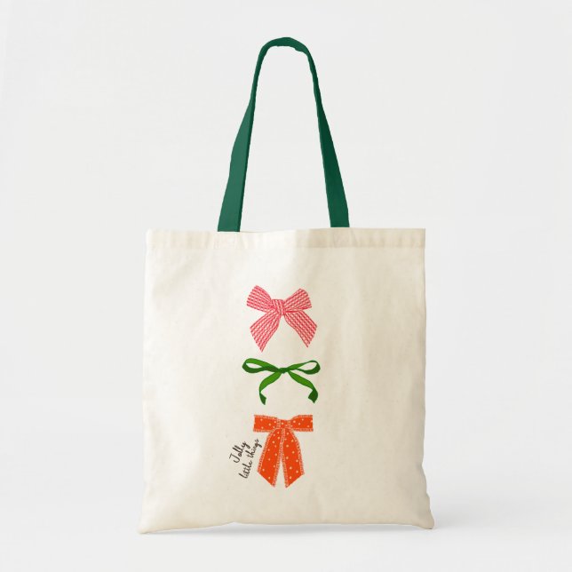 Bolsa Tote Bow Jolly Little Things Christmas  (Frente)