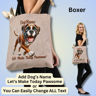 Bolsa Tote Boxer - Adicionar Nome do Cachorro, Alterar Texto