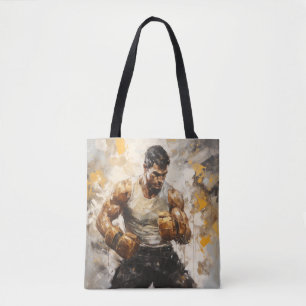 Bolsa Tote Boxer Boxer Sport Painting Abstrato Art Decor