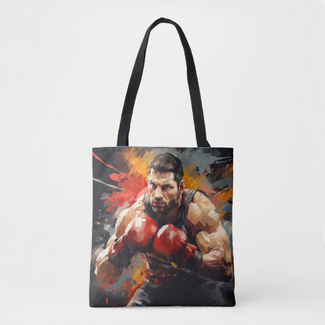 Bolsa Tote Boxer Boxer Sport Painting Abstrato Art Decor (Frente)