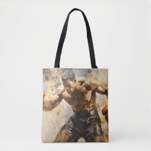 Bolsa Tote Boxer Boxer Sport Painting Abstrato Art Decor