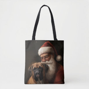 Bolsa Tote Boxer Com Papai Noel Festa de Natal