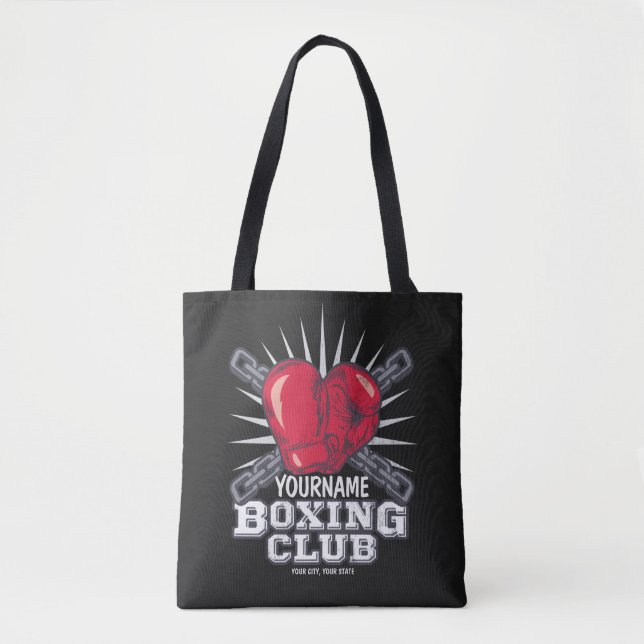 Bolsa Tote Boxer de campeão de combate personalizado para luv (Frente)
