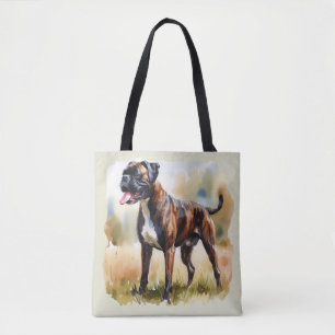 Bolsa Tote Boxer Dog Aguarela
