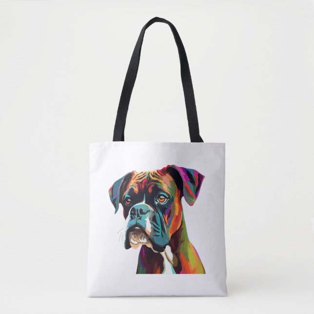 Bolsa Tote Boxer Dog Colorido (Frente)
