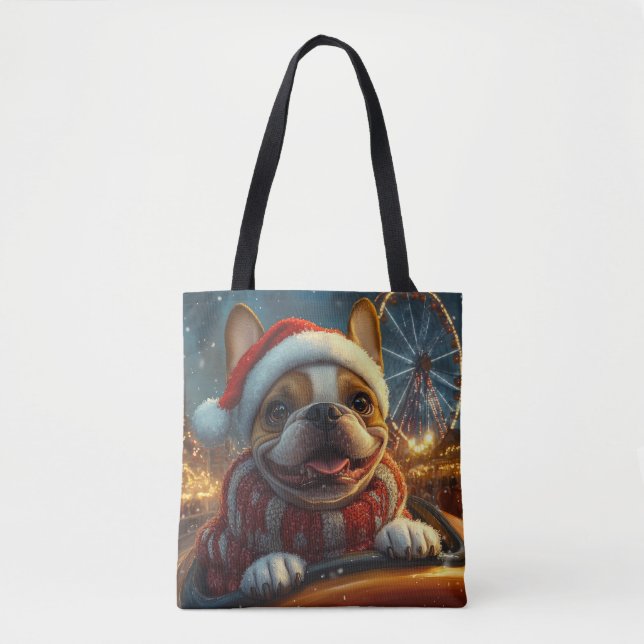 Bolsa Tote Boxer Dog Roller Porta copos Natal (Frente)