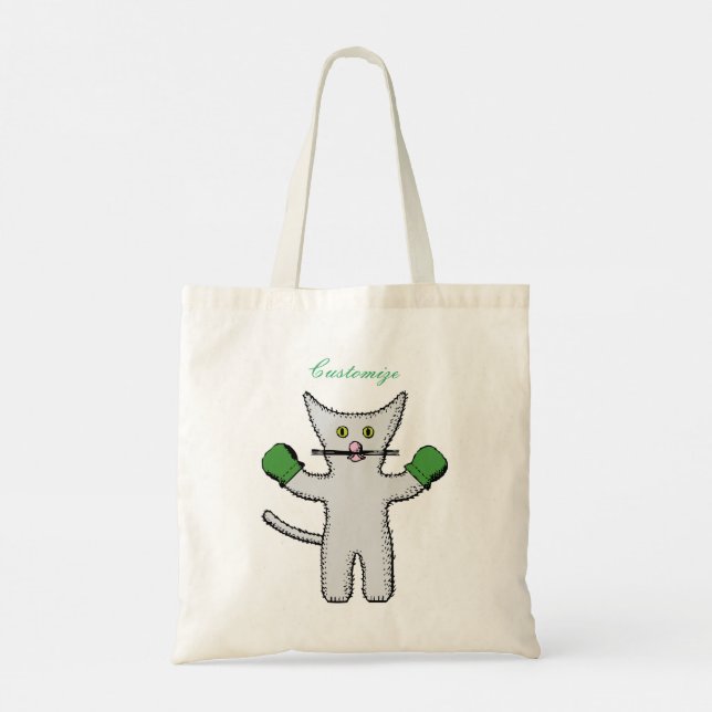 Bolsa Tote Boxin Kitten com Mittens Thunder_Cove (Verso)