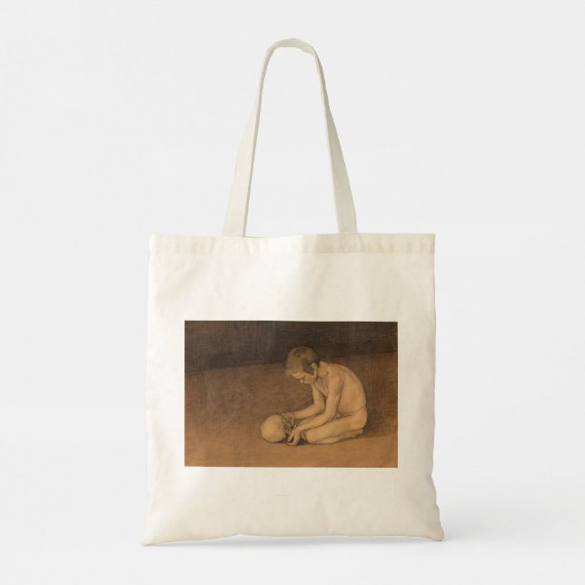 Bolsa Tote Boy with Skull (por Magnus Enckell) (Verso)