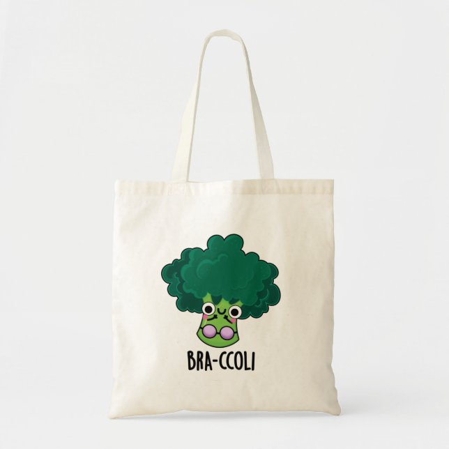 Bolsa Tote Bra-ccoli Funny Veggie Broccoli Bra Pun (Frente)