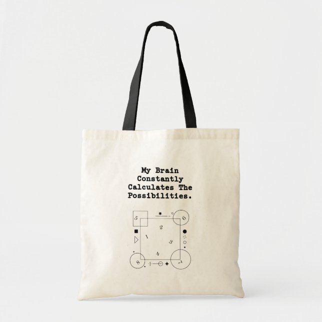 Bolsa Tote Brain Calculates Possibilities | Math Thinker (Frente)
