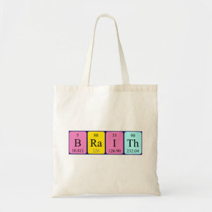 Bolsa Tote Braith com o nome periódico da mesa tot saco