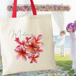 Bolsa Tote Branca de Plumeria Rosa Manteiga - Presente Person