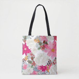 Bolsa Tote Branca de Toalhas da Rapariga Flor