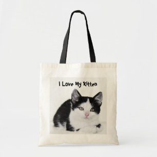 Bolsa Tote Branca Preta - Gatinha Preta