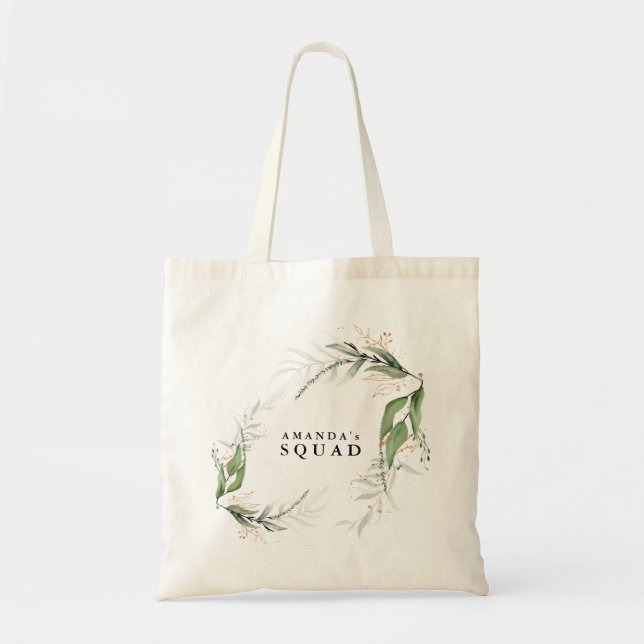 Bolsa Tote Branch Botânico Eucalyptus Modern Greenery Leafy (Frente)