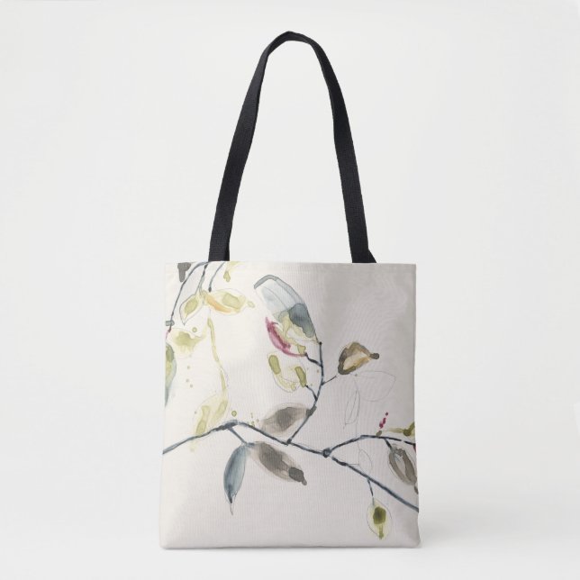 Bolsa Tote Branch de Folhas de Aquarelas (Frente)