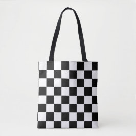 Bolsa Tote Branco clássico com padrão de estilo preto