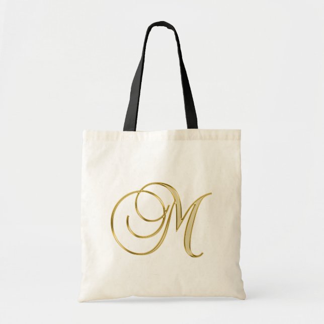 BOLSA TOTE BRANCO COM CARTA DE OURO E SEU NOME (Frente)