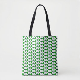 BOLSA TOTE BRANCO COM CÉLULAS VERDES DE SHAMROCKS CELTICOS IR